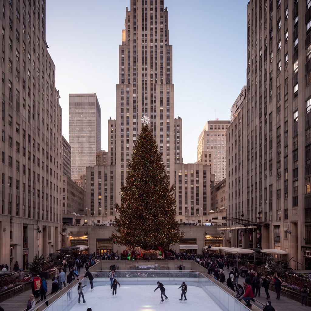 AI-generated illustration of Rockefeller Center