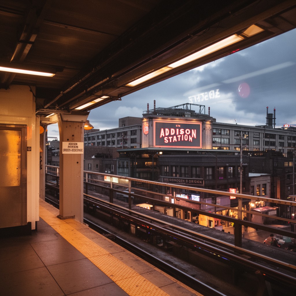 AI-generated illustration of Addison station (CTA Red Line)