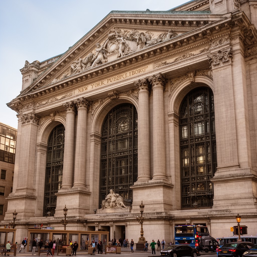 AI-generated illustration of New York Public Library