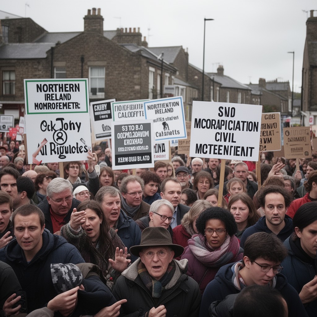 AI-generated illustration of Northern Ireland civil rights movement