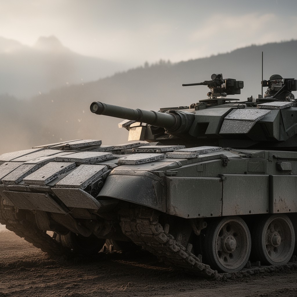 AI-generated illustration of Chobham-type composite armour