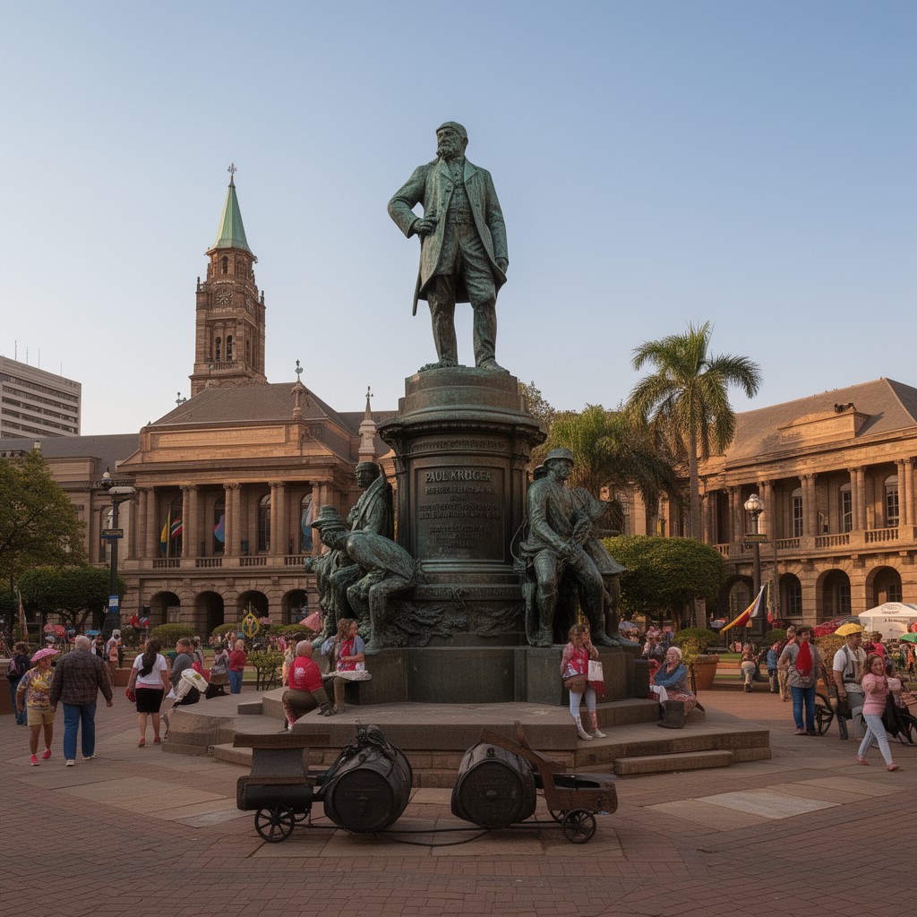 AI-generated illustration of Paul Kruger Statue, Church Square, Pretoria