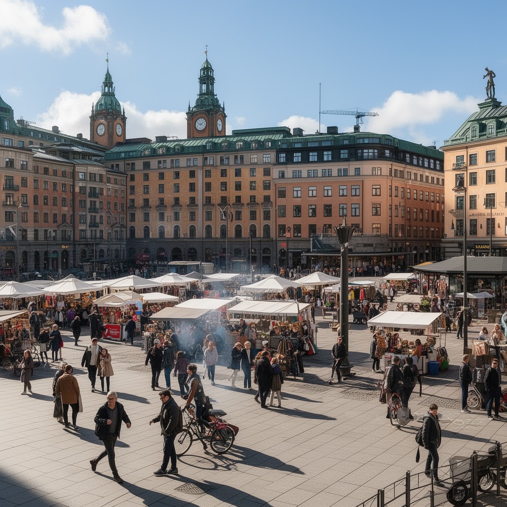 AI-generated illustration of Hötorget