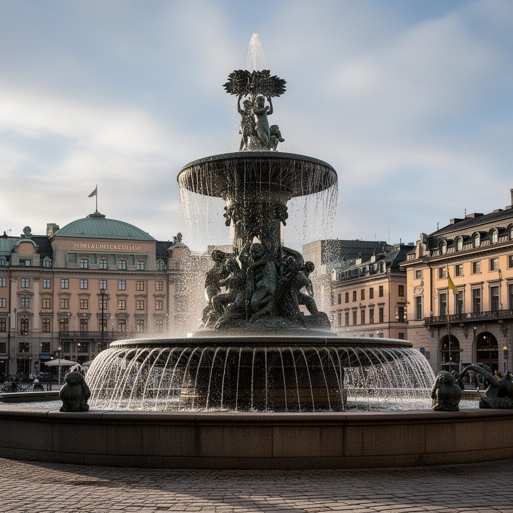 AI-generated illustration of Orpheus Fountain