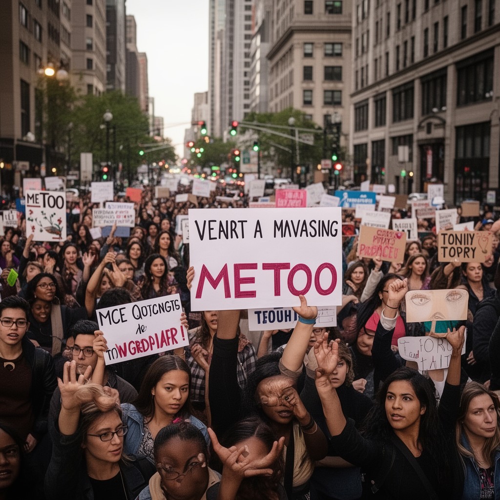 AI-generated illustration of MeToo movement