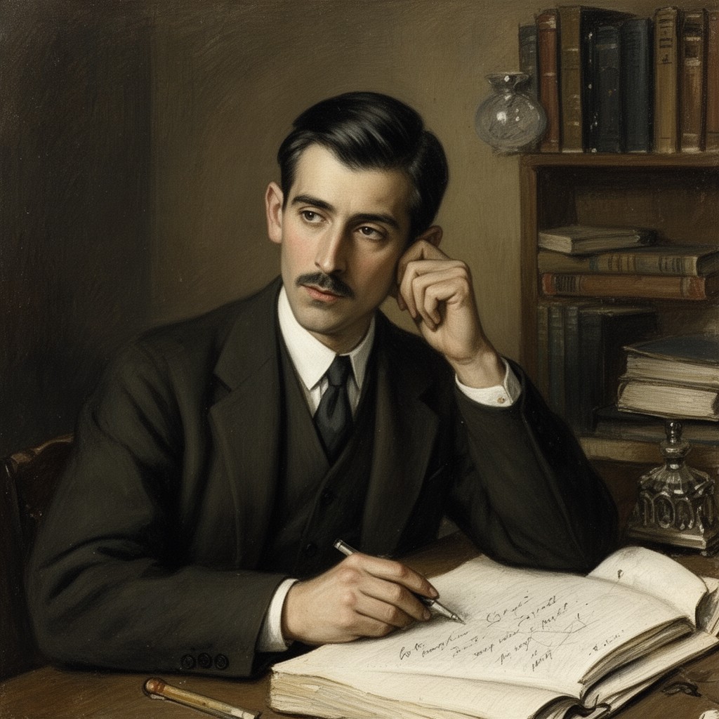 AI-generated illustration of Franz Kafka