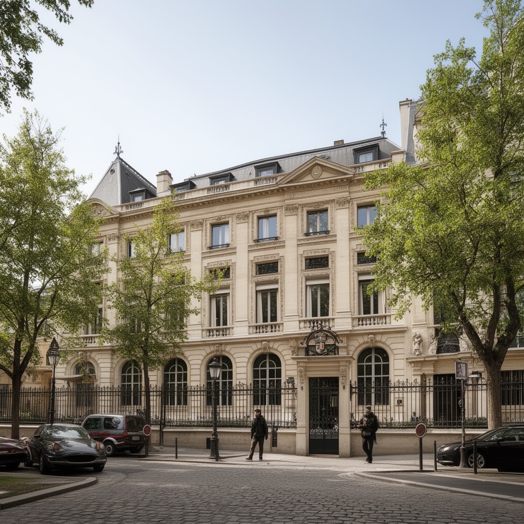 AI-generated illustration of Hôtel de Brienne, Paris