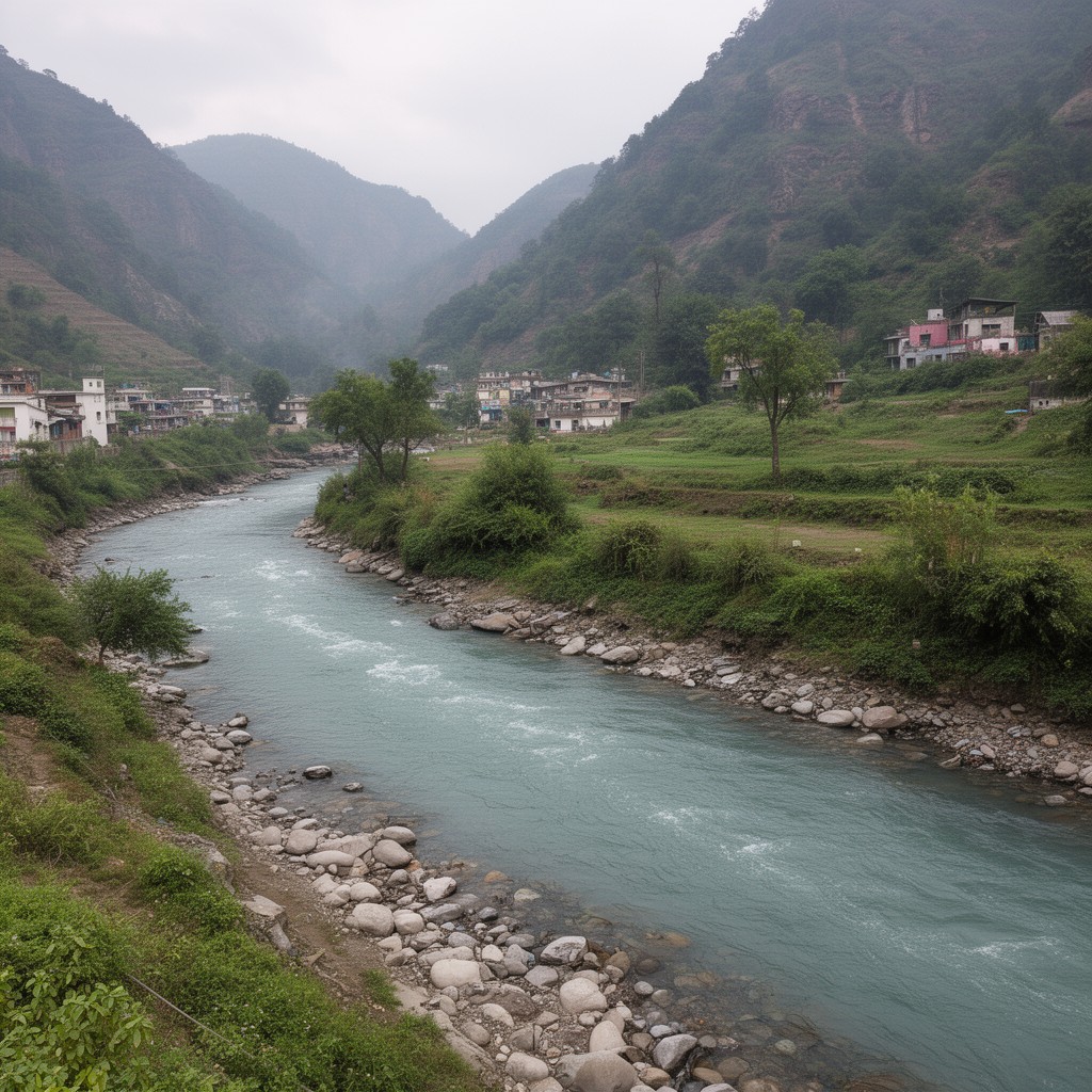 AI-generated illustration of Beas River