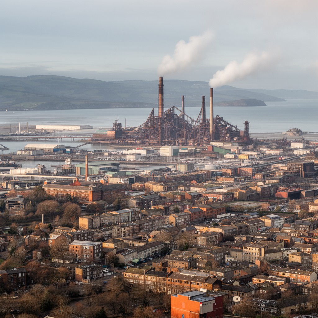 AI-generated illustration of Port Talbot