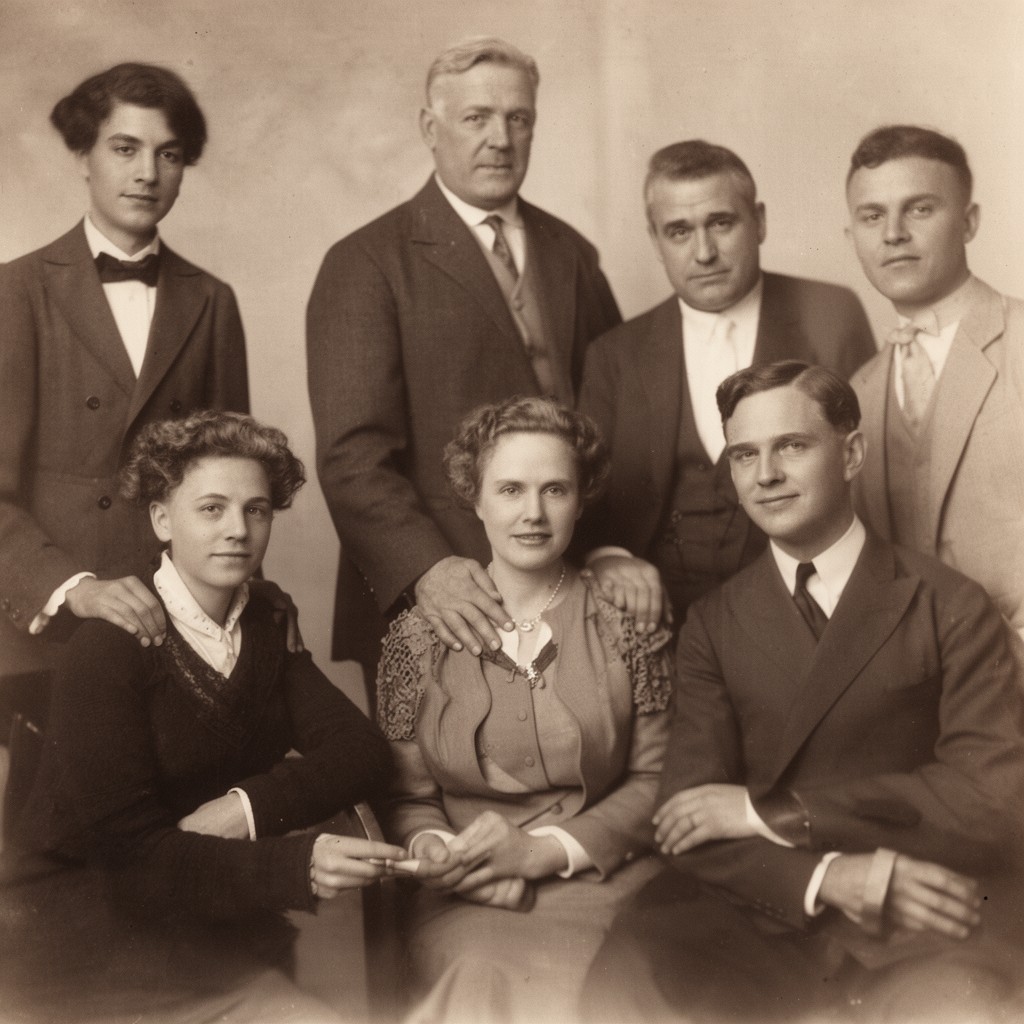AI-generated illustration of Roosevelt family