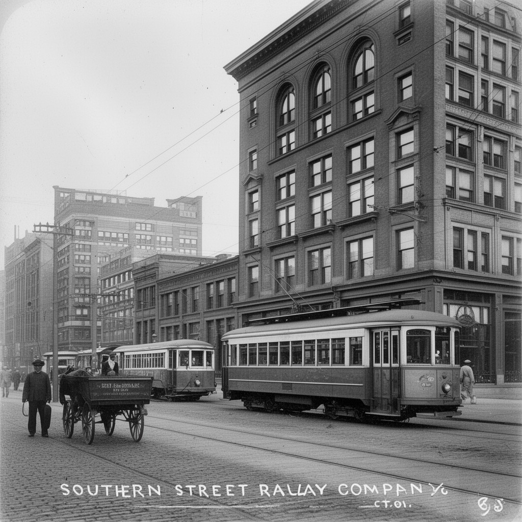 AI-generated illustration of Southern Street Railway Company