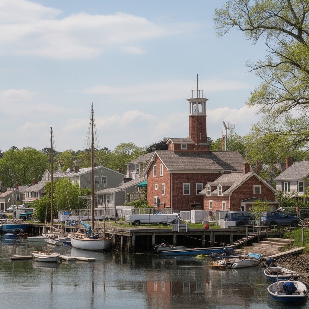 AI-generated illustration of Cold Spring Harbor, New York