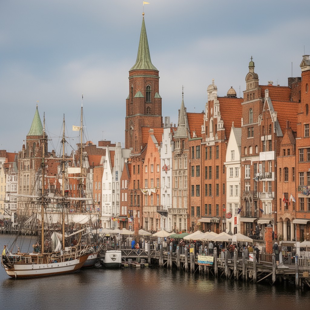 AI-generated illustration of Gdańsk