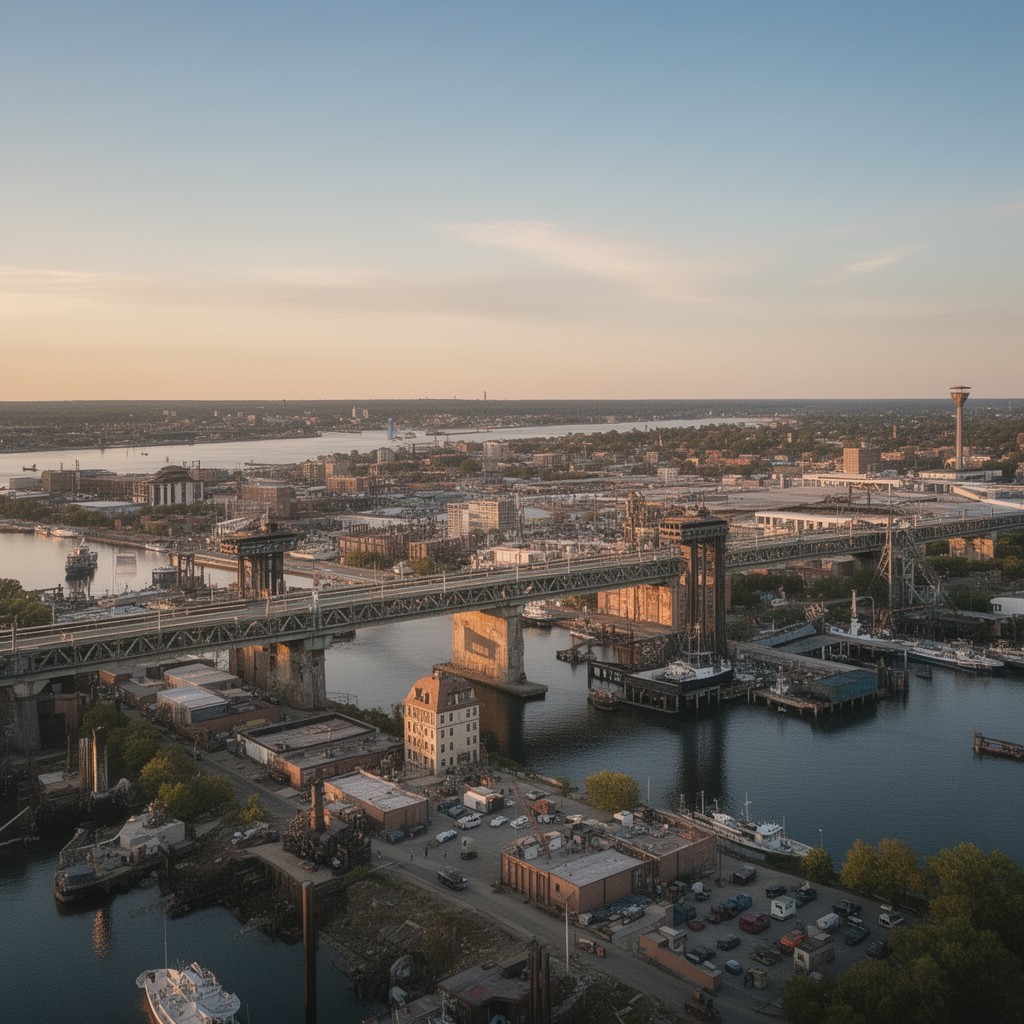 AI-generated illustration of Port Huron, Michigan, United States