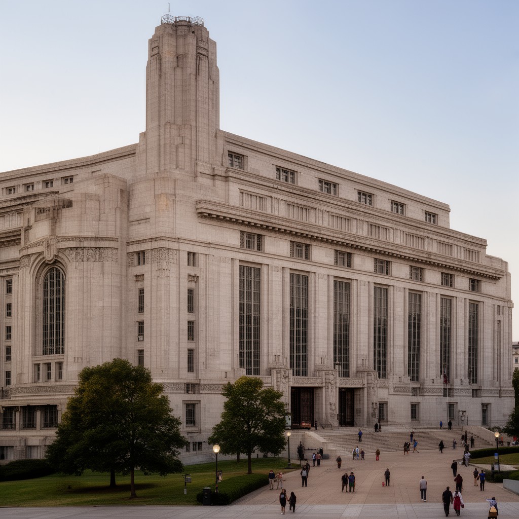 AI-generated illustration of John Adams Building