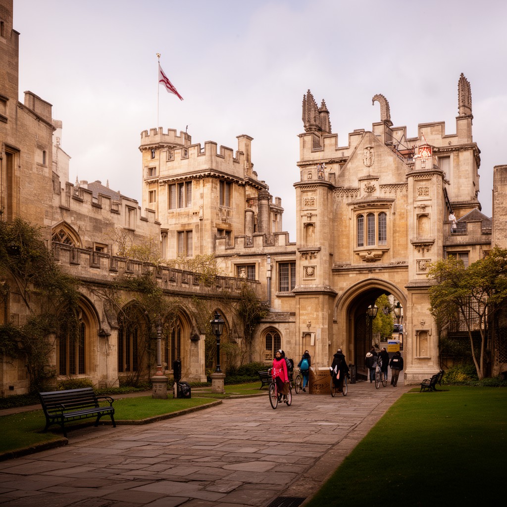 AI-generated illustration of Corpus Christi College, Cambridge