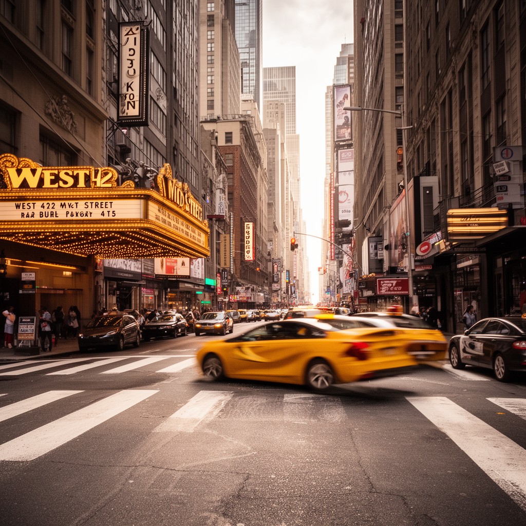 AI-generated illustration of West 42nd Street