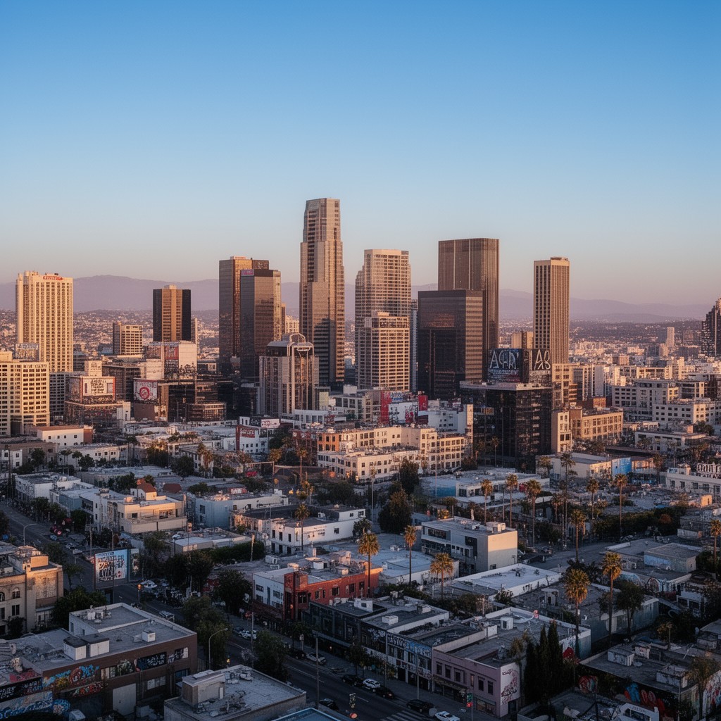 AI-generated illustration of Downtown Los Angeles