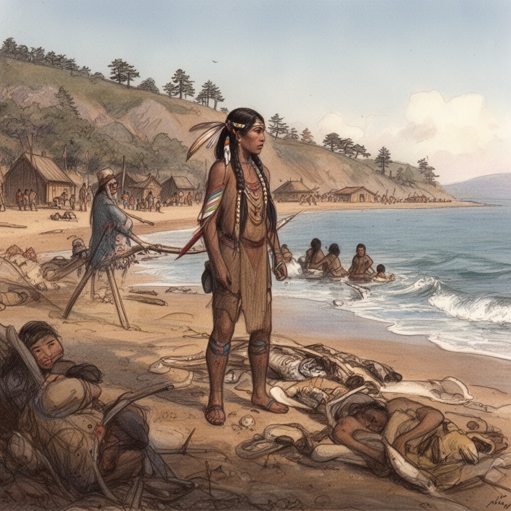 AI-generated illustration of Coast Miwok