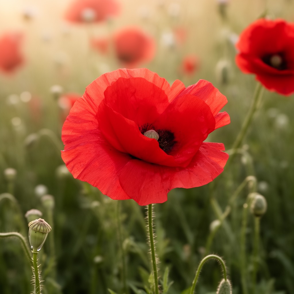 AI-generated illustration of Papaver rhoeas