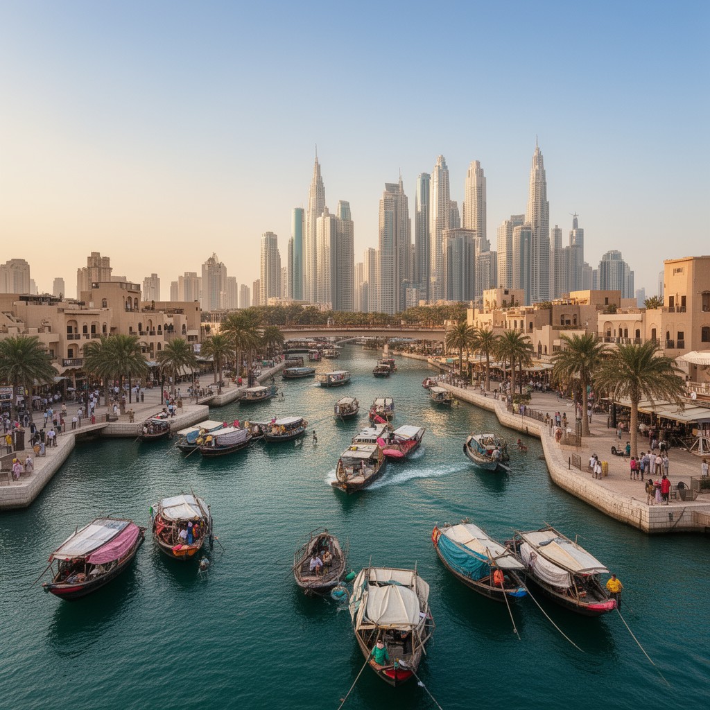 AI-generated illustration of Dubai Creek