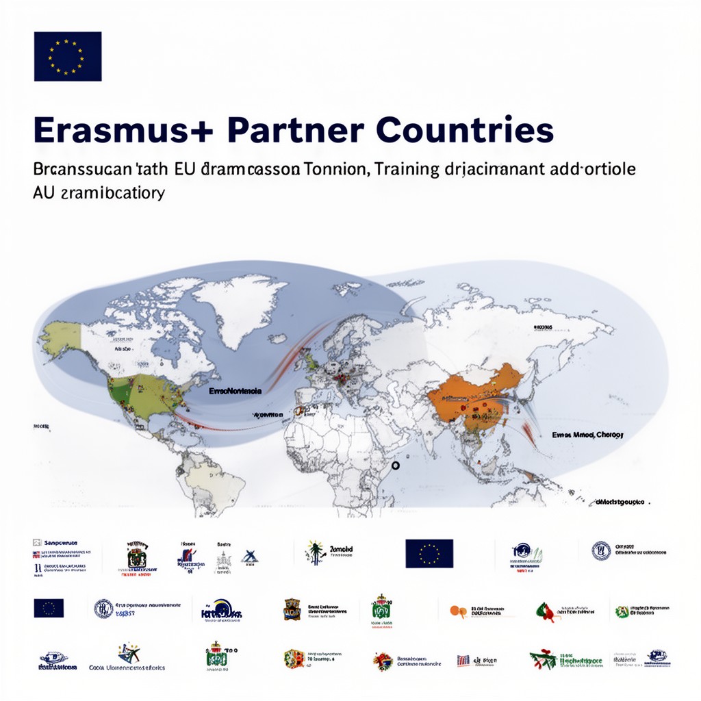 AI-generated illustration of Erasmus+ Partner Countries