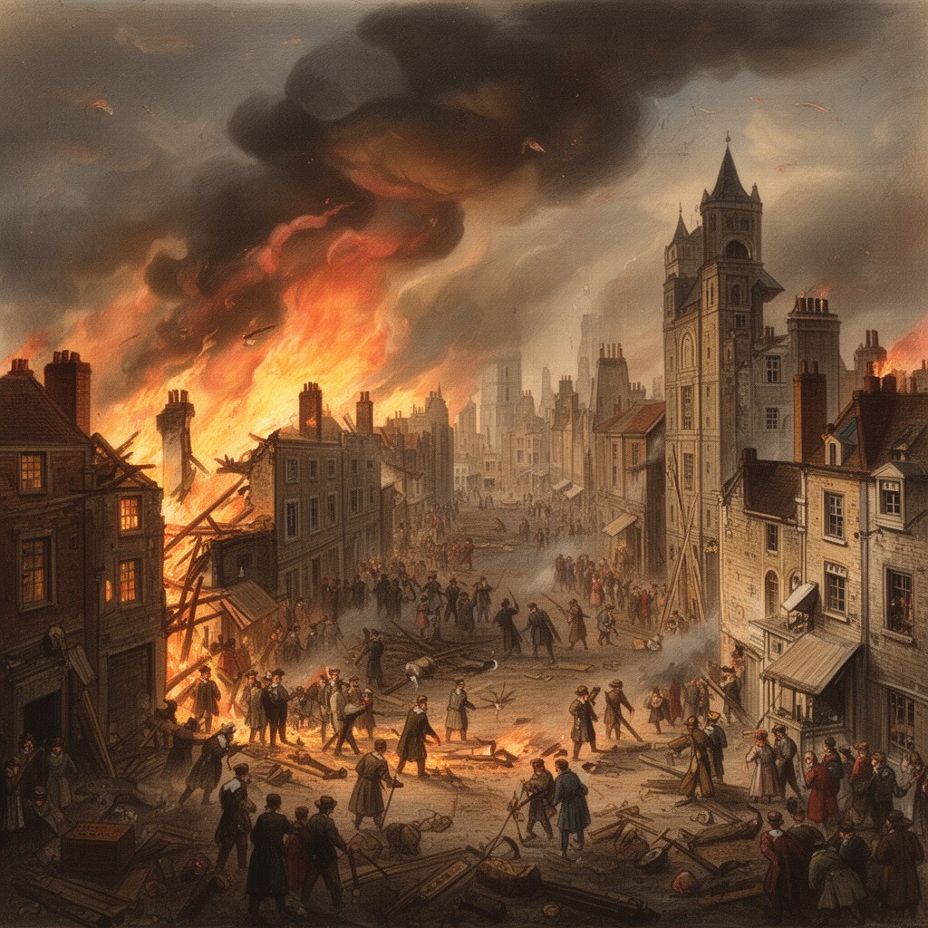 AI-generated illustration of Great Fire of London