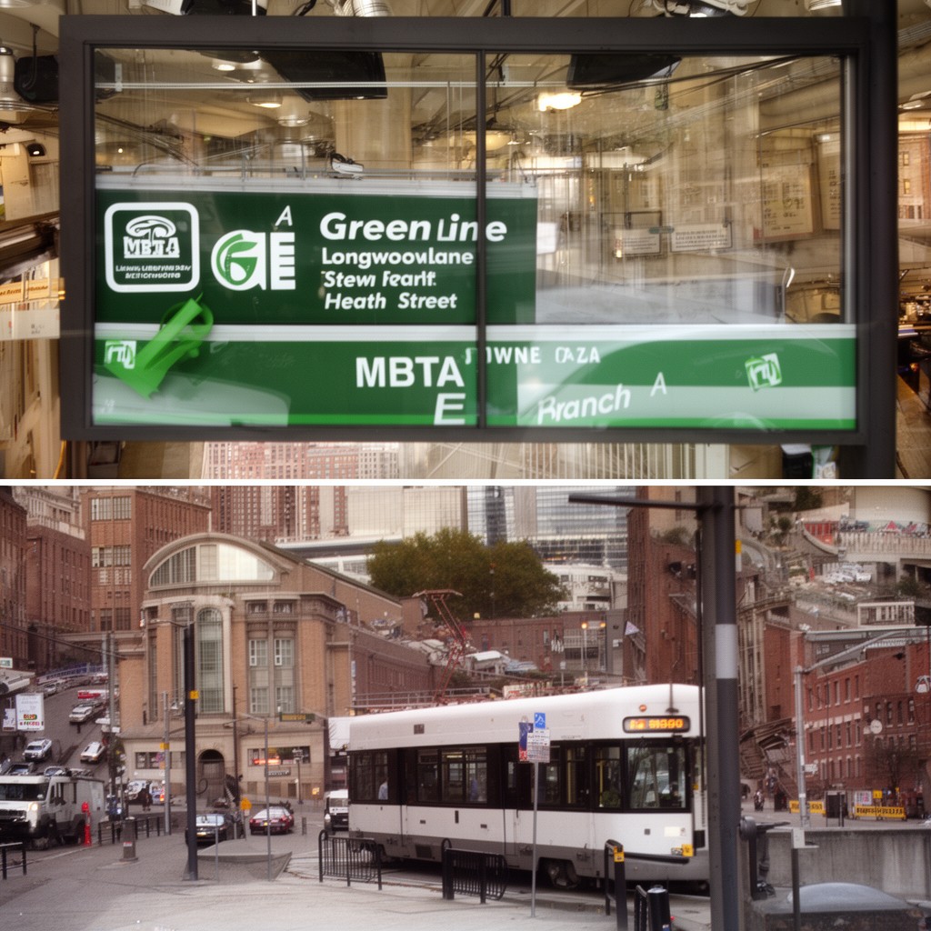 AI-generated illustration of MBTA Green Line E branch