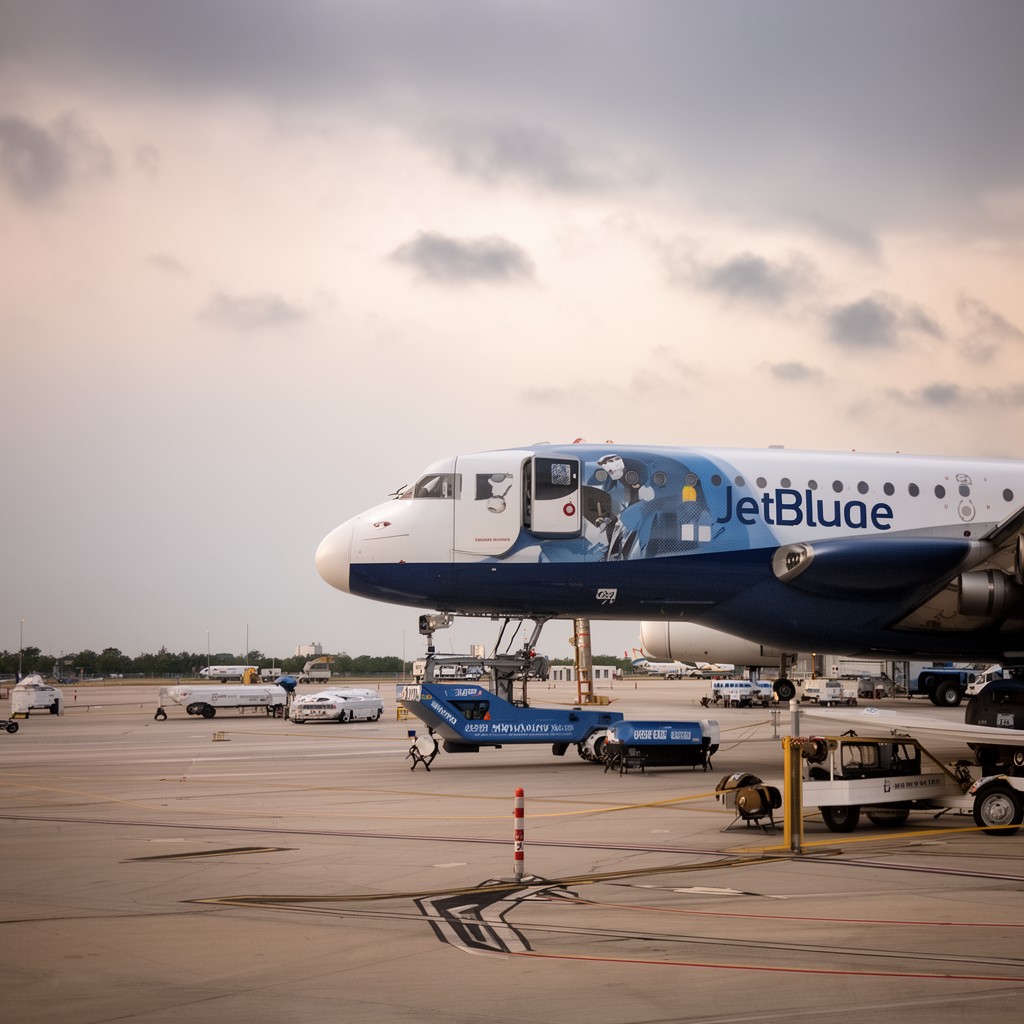 AI-generated illustration of JetBlue Airways