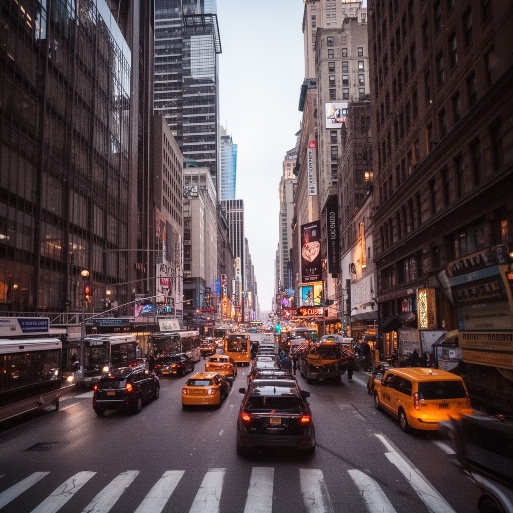 AI-generated illustration of West 47th Street