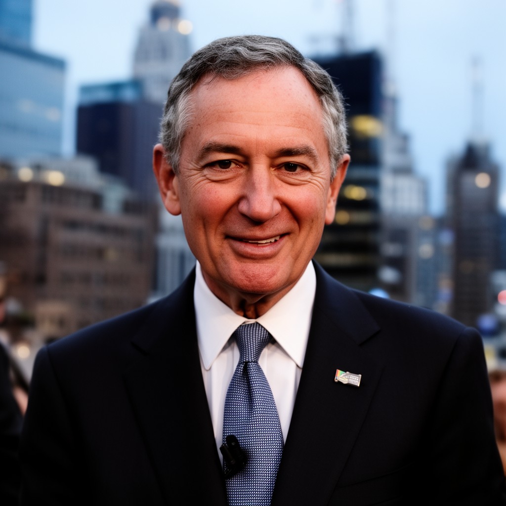 AI-generated illustration of Michael Bloomberg