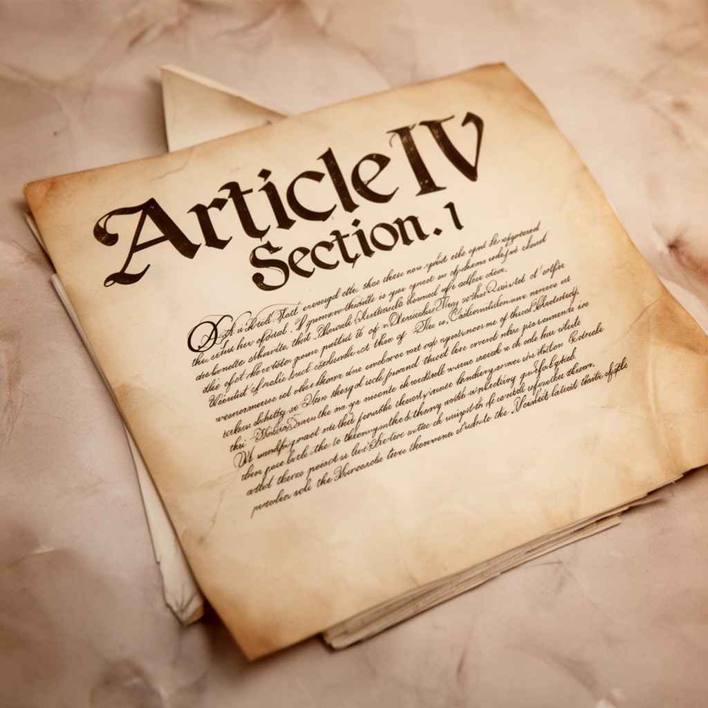 AI-generated illustration of Article IV, Section 1 of the United States Constitution