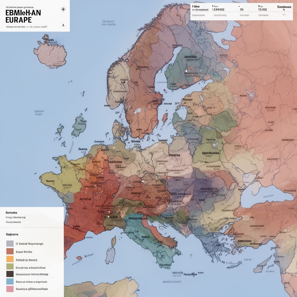 AI-generated illustration of German-speaking Europe