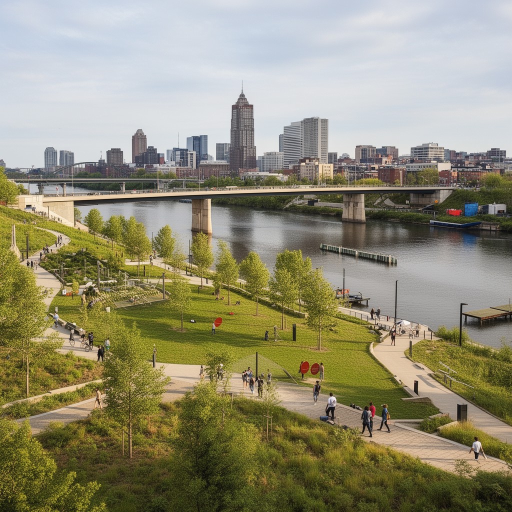 AI-generated illustration of Schuylkill Banks