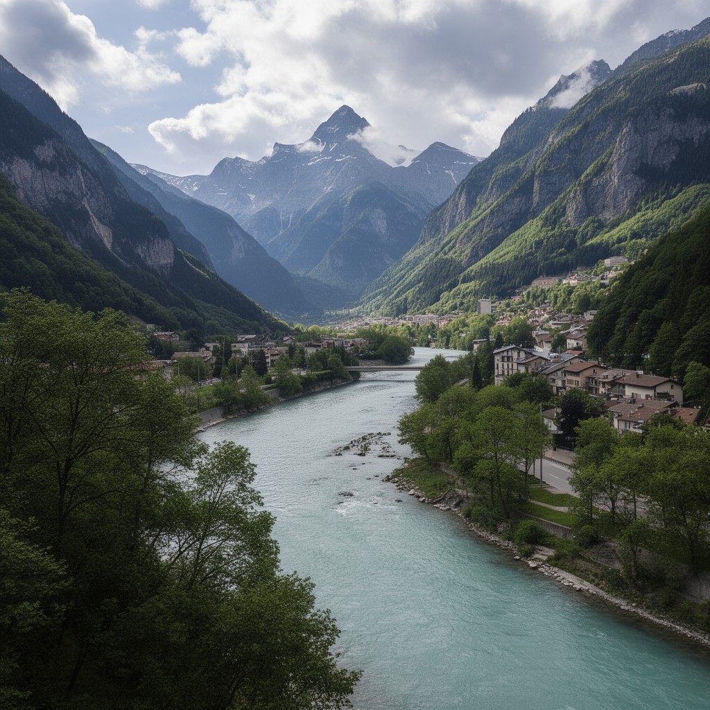 AI-generated illustration of Isère River