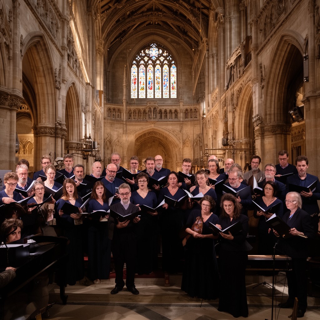 AI-generated illustration of Temple Church choir