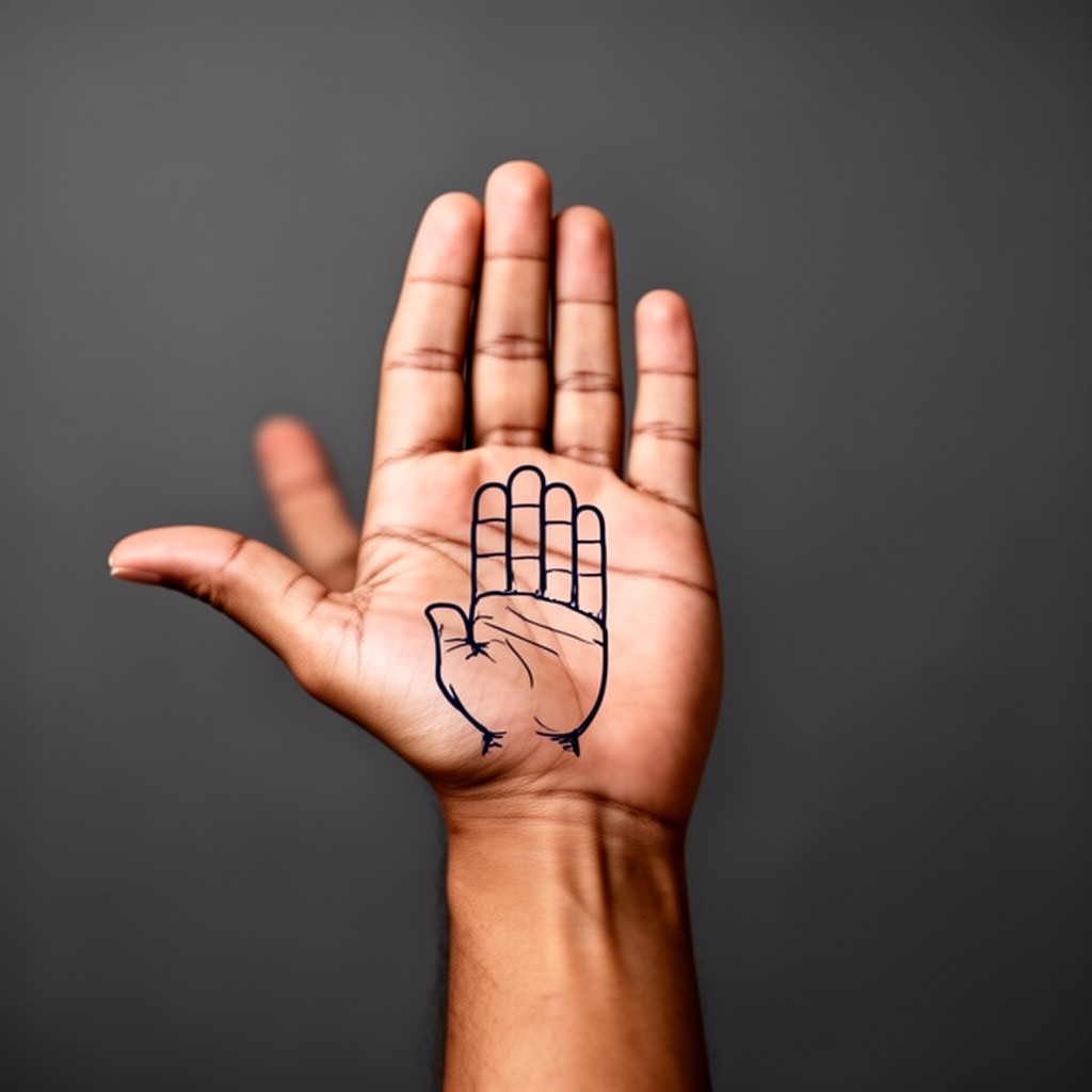 AI-generated illustration of open palm
