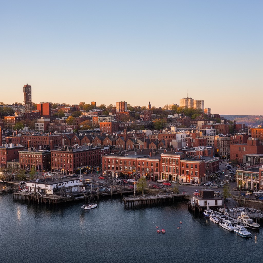 AI-generated illustration of Portland, Maine, United States