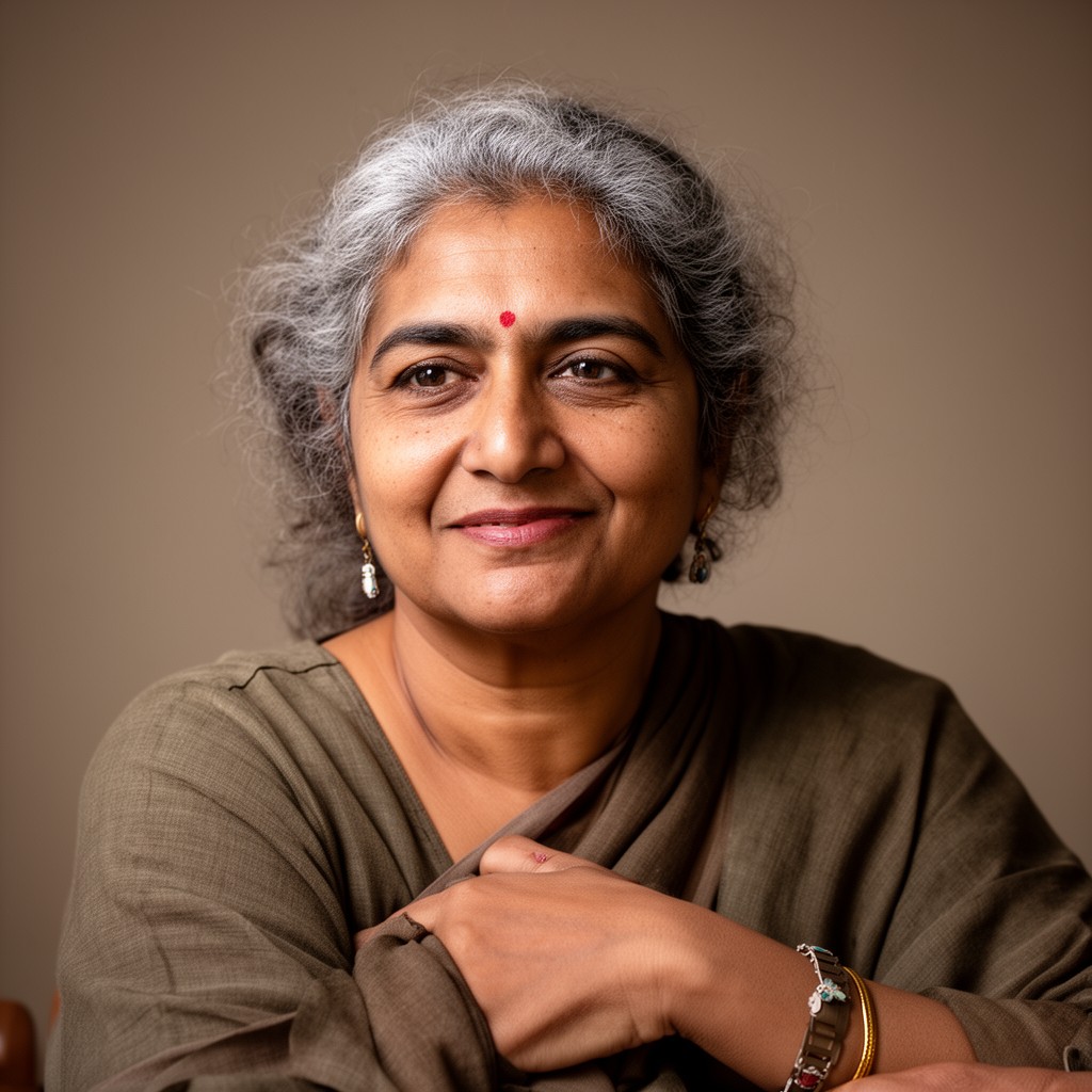 AI-generated illustration of Vandana Shiva