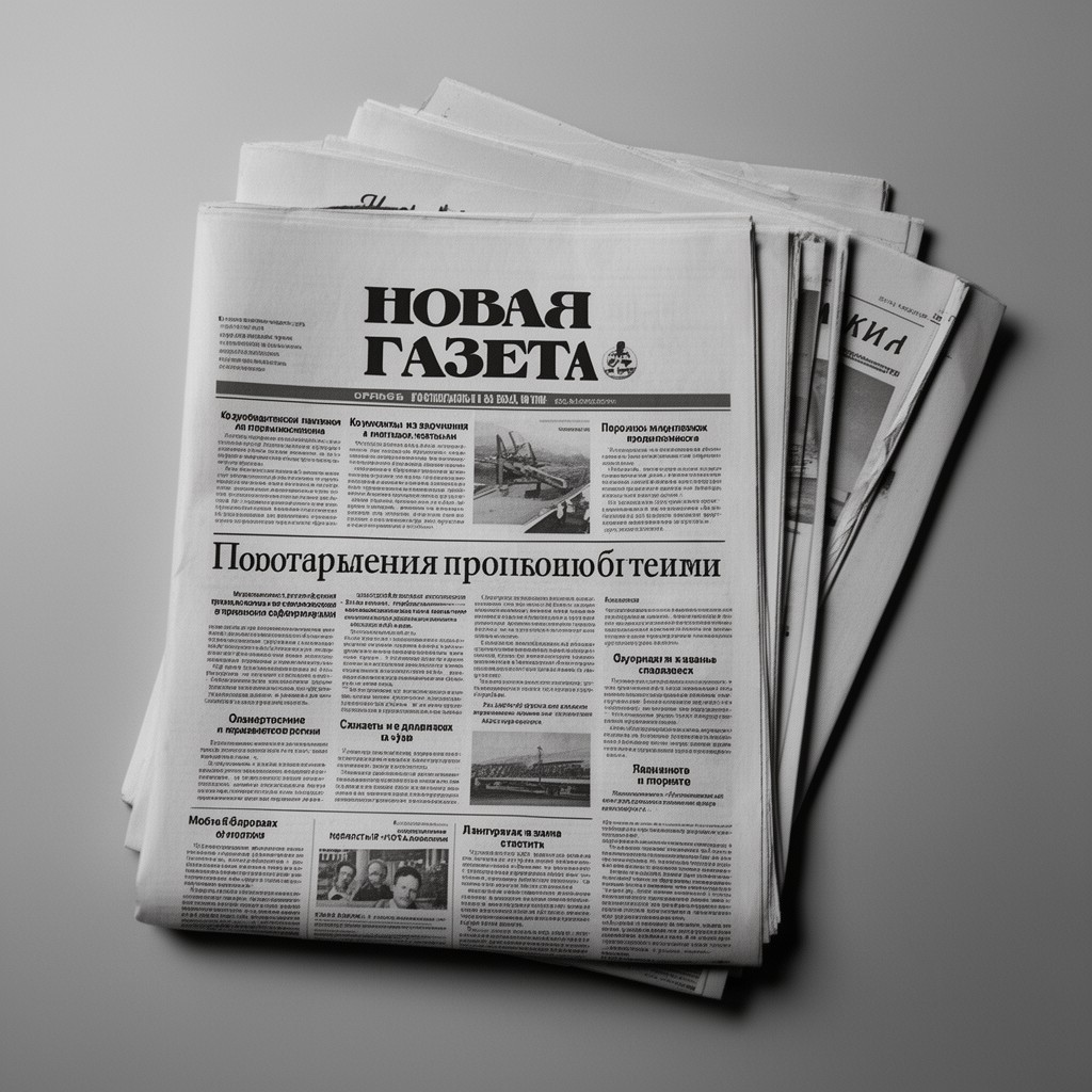 AI-generated illustration of Russian newspaper Novaya Gazeta