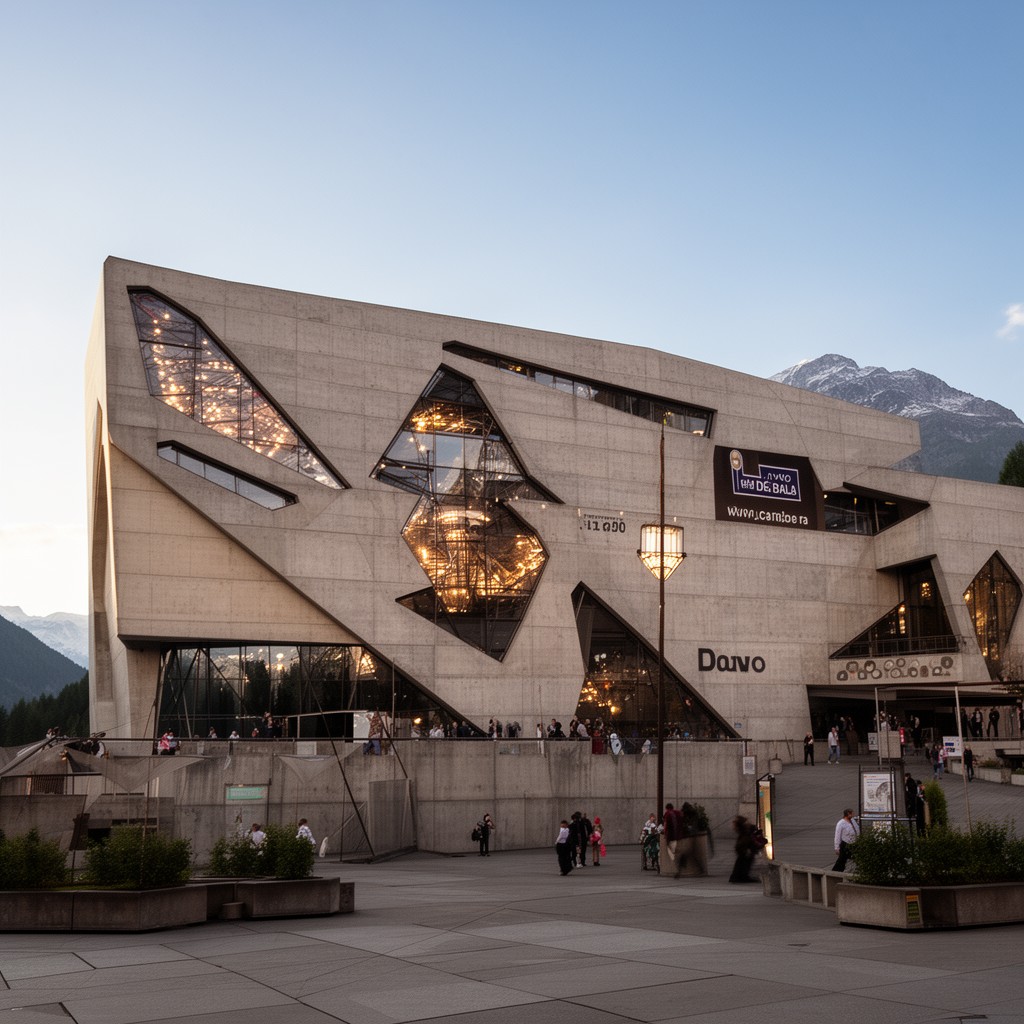 AI-generated illustration of Davos Congress Centre
