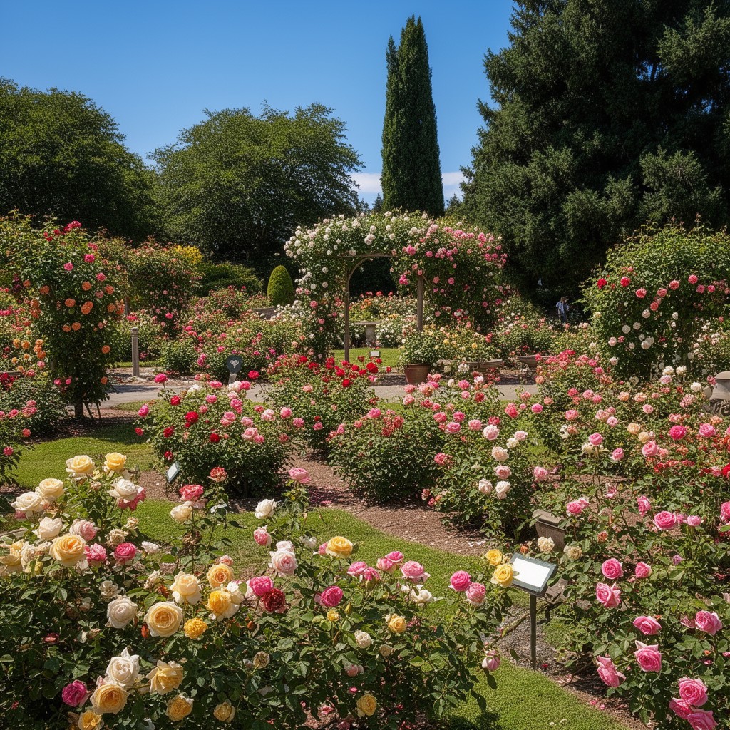 AI-generated illustration of International Rose Test Garden