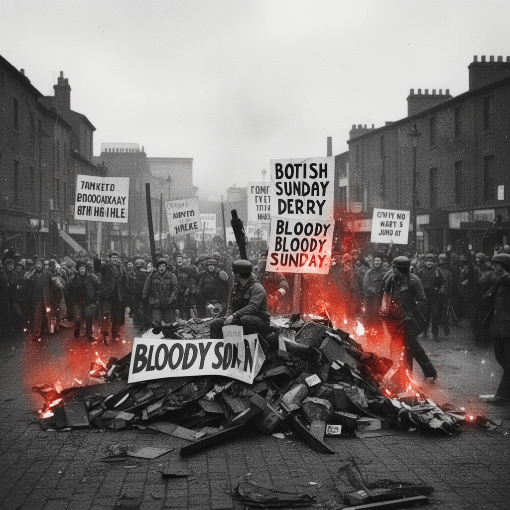 AI-generated illustration of Bloody Sunday