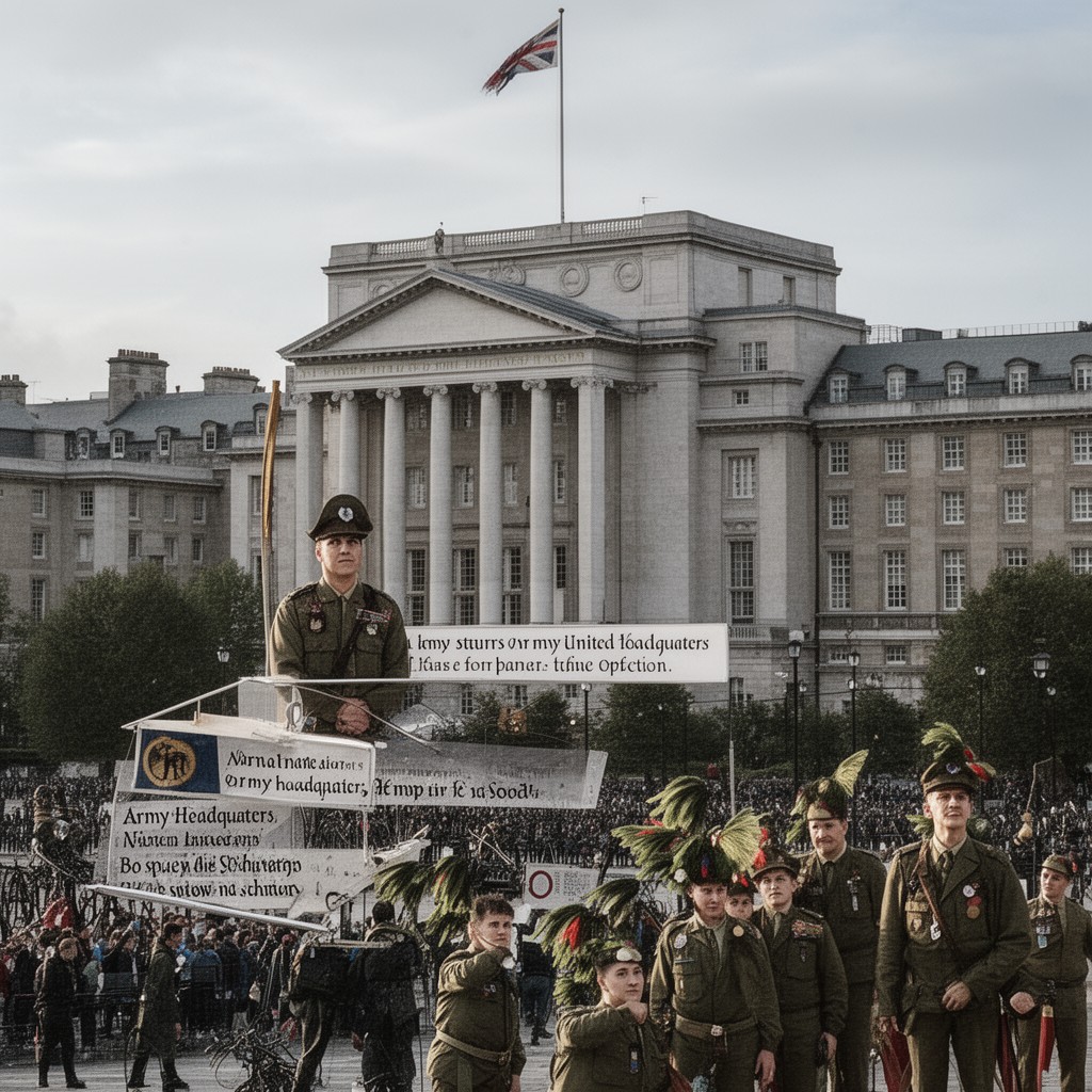 AI-generated illustration of Army Headquarters, United Kingdom