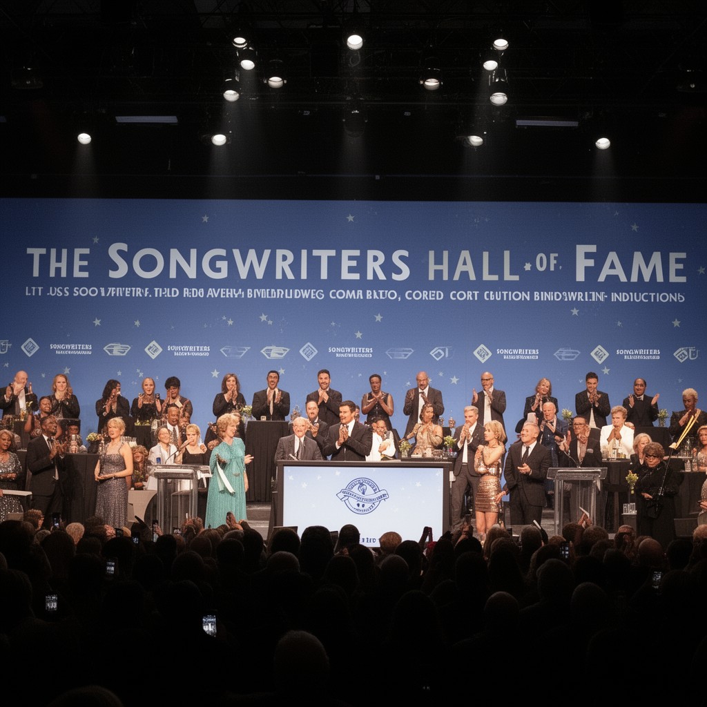 AI-generated illustration of Songwriters Hall of Fame induction