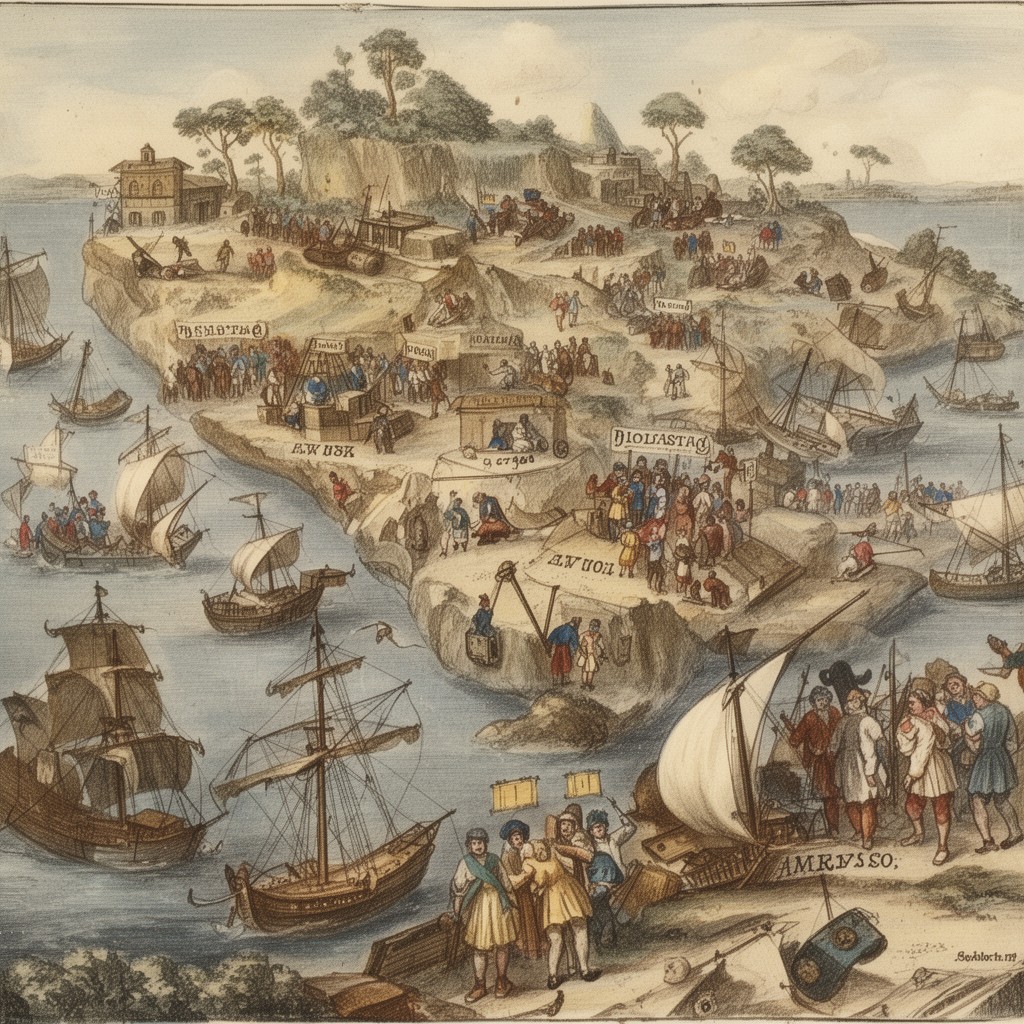 AI-generated illustration of European colonization of the Americas