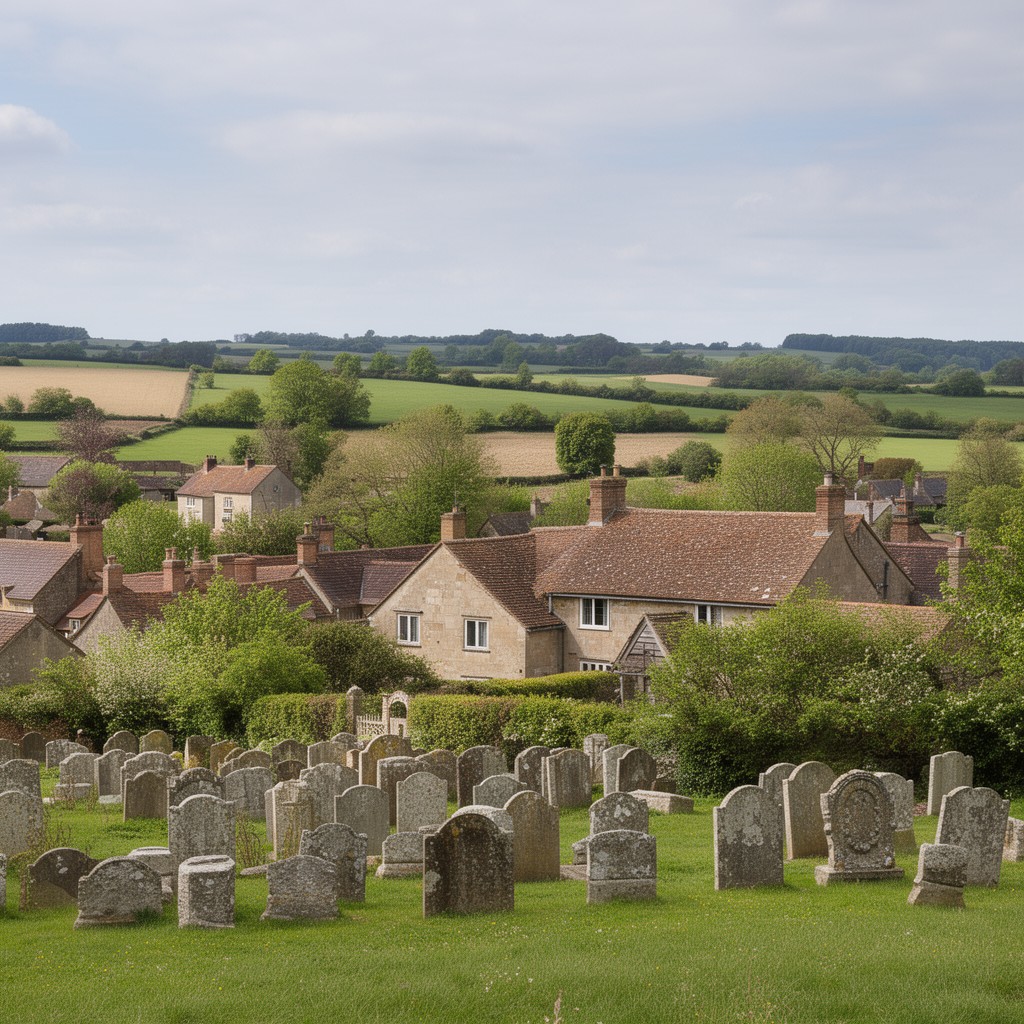 AI-generated illustration of Sevenhampton, Wiltshire, England