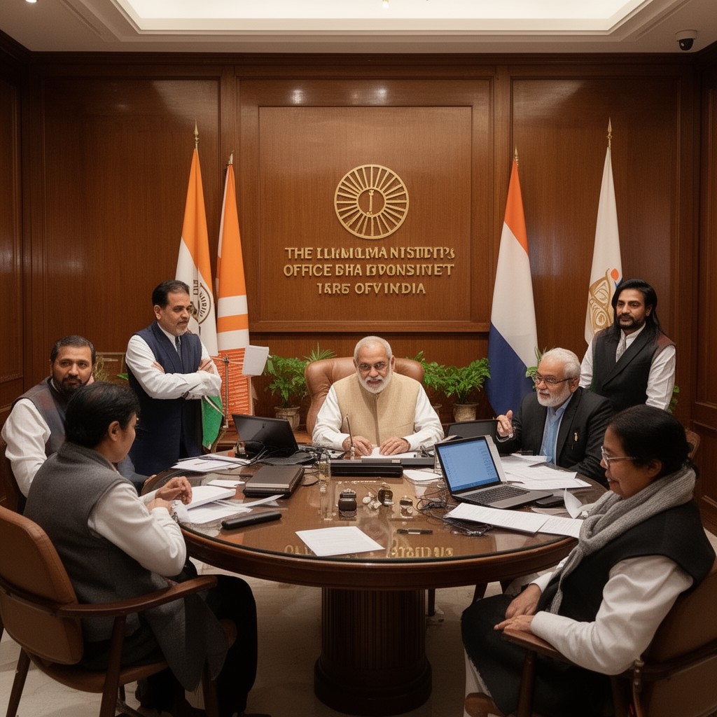 AI-generated illustration of Prime Minister's Office of India