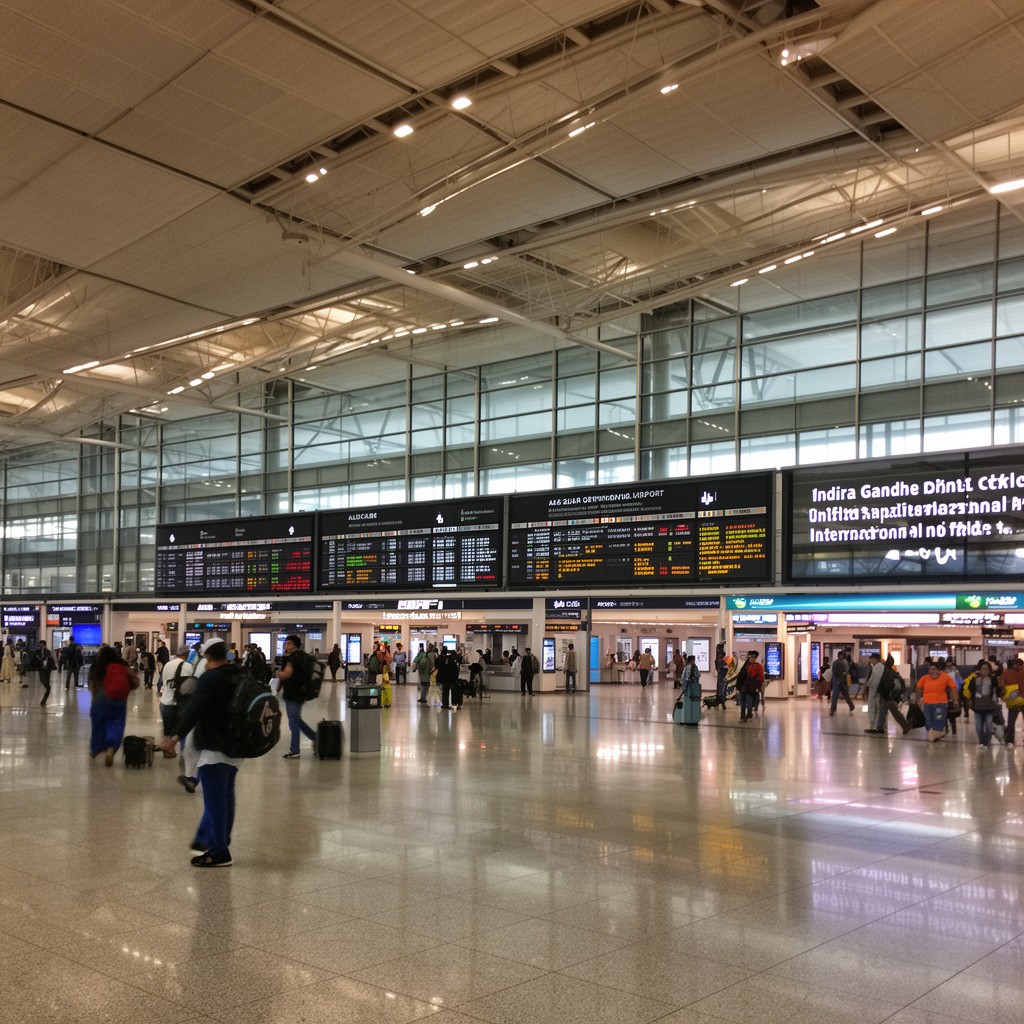 AI-generated illustration of Indira Gandhi International Airport