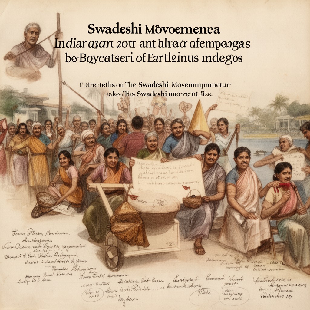 AI-generated illustration of Swadeshi movement